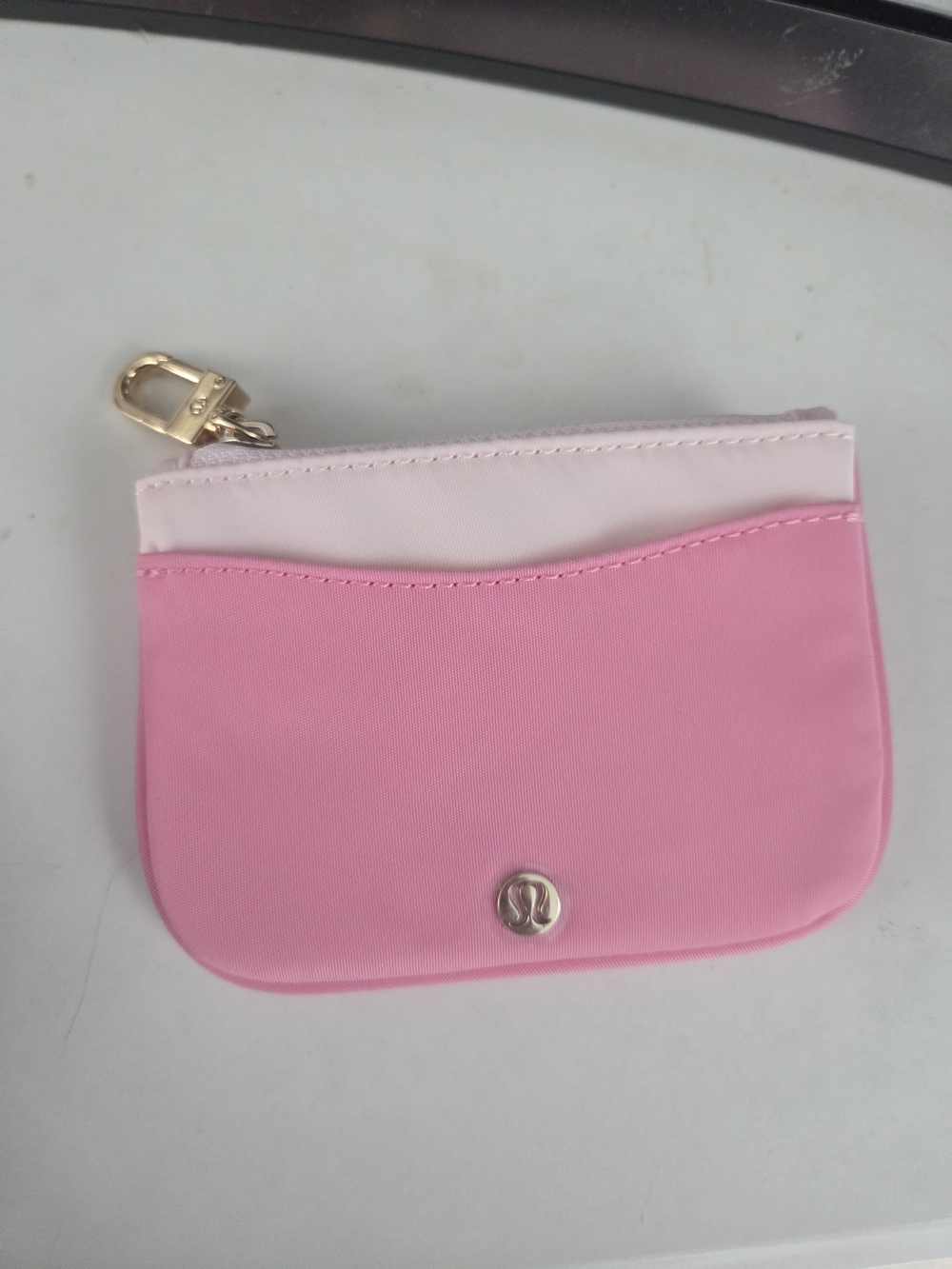 lululemon athletica Pink Two-Tone Card & Key Pouch with Gold Clip